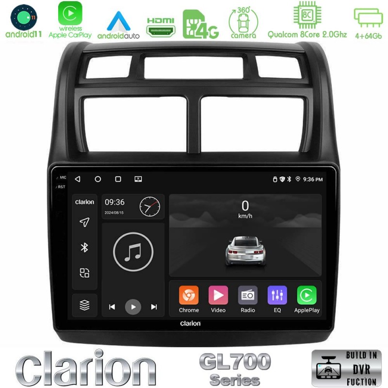 Clarion GL700 Series 8Core Android13 4+64GB Kia Sportage 2008-2011 Navigation Multimedia Tablet 9