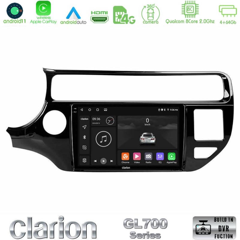 Clarion GL700 Series 8Core Android13 4+64GB Kia Rio 2015-2017 Navigation Multimedia Tablet 9