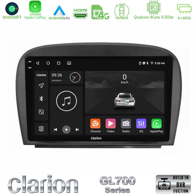 Clarion GL700 Series 8Core Android13 4+64GB Mercedes SL Class 2005-2011 Navigation Multimedia Tablet 9