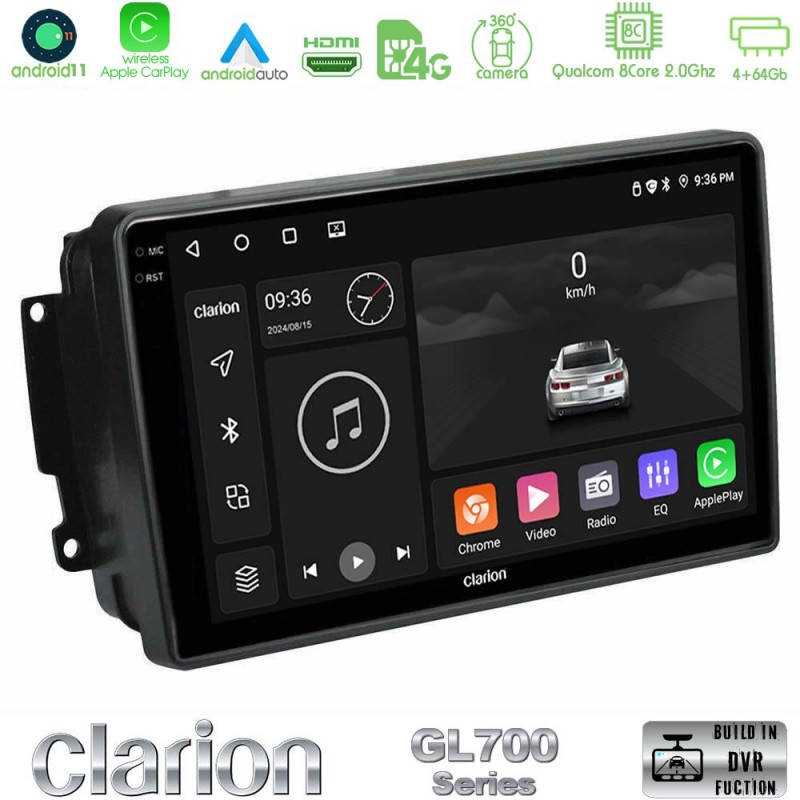 Clarion GL700 Series 8Core Android13 4+64GB Mercedes C/CLK/G Class (W203/W209) Navigation Multimedia Tablet 9