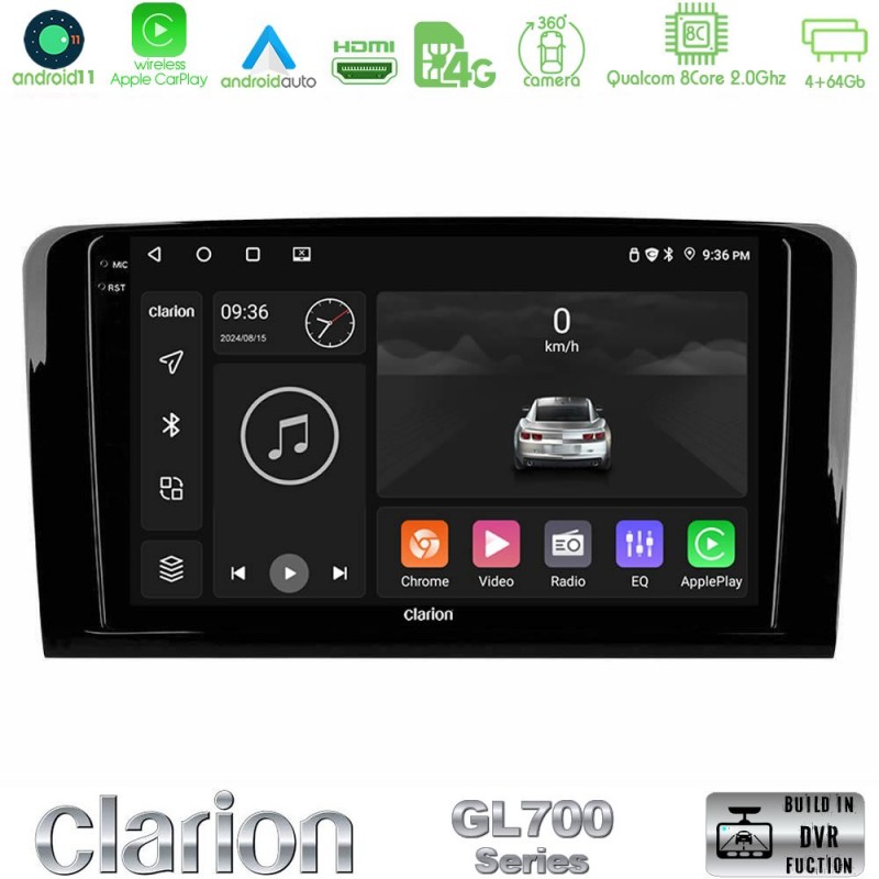 Clarion GL700 Series 8Core Android13 4+64GB Mercedes ML/GL Class Navigation Multimedia Tablet 9