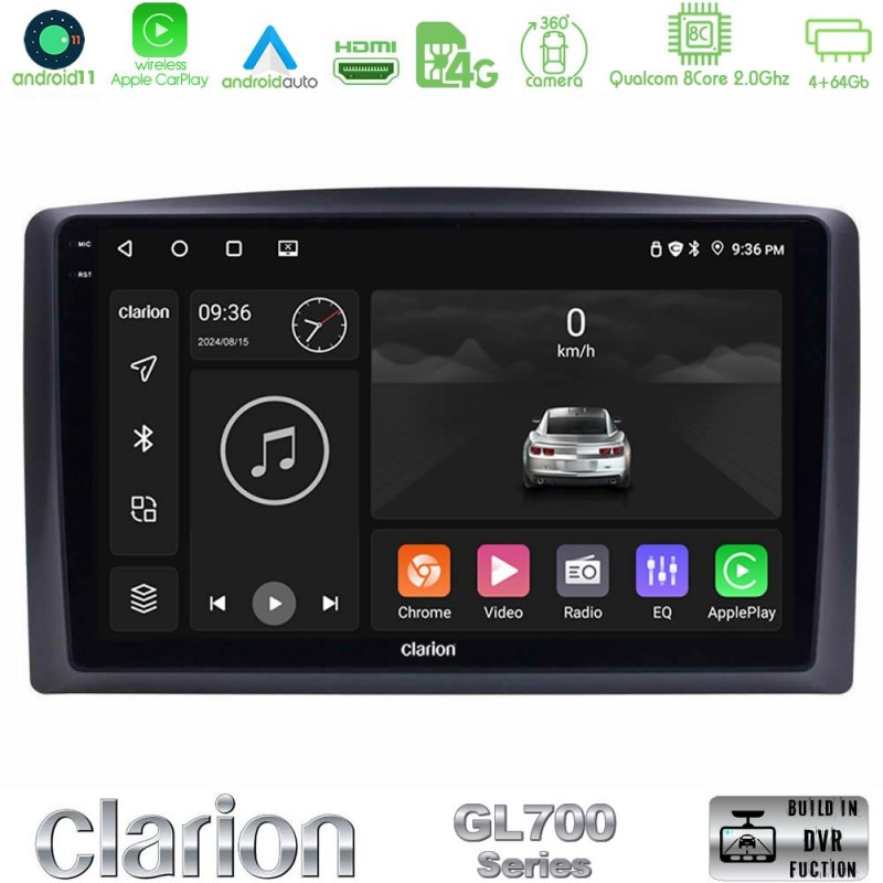 Clarion GL700 Series 8Core Android13 4+64GB Mercedes Vito 2015-2021 Navigation Multimedia Tablet 10