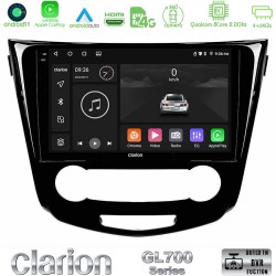 Clarion GL700 Series 8Core Android13 4+64GB Nissan Qashqai J11 (Manual A/C) Navigation Multimedia Tablet 10