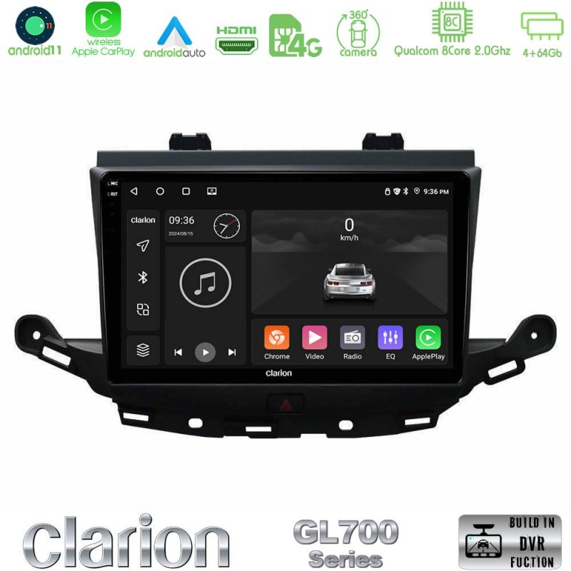 Clarion GL700 Series 8Core Android13 4+64GB Opel Astra K 2015-2019 Navigation Multimedia Tablet 9