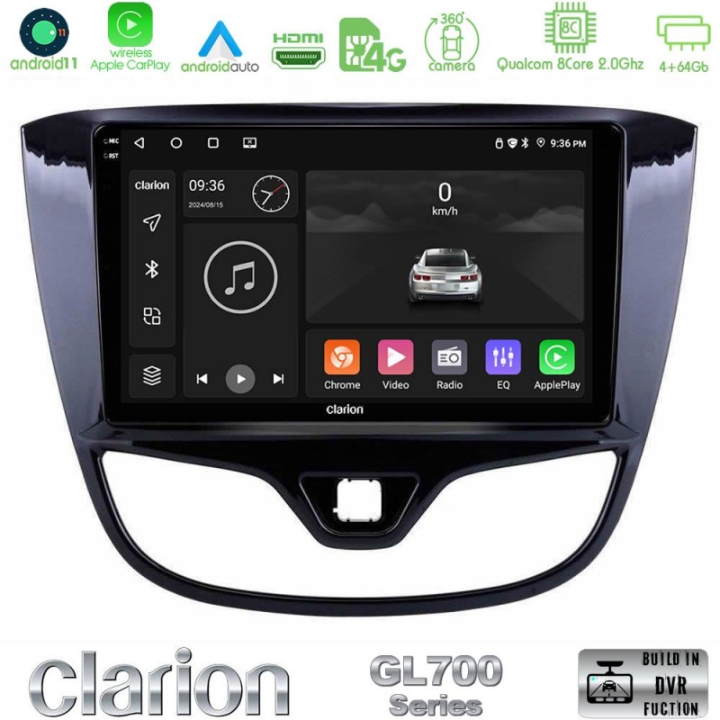 Clarion GL700 Series 8Core Android13 4+64GB Opel Karl 2017-2019 Navigation Multimedia Tablet 9