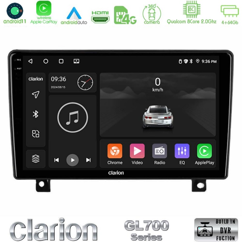 Clarion GL700 Series 8Core Android13 4+64GB Opel Astra H Navigation Multimedia Tablet 9