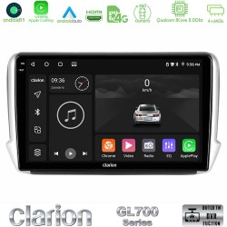 Clarion GL700 Series 8Core Android13 4+64GB Peugeot 208/2008 Navigation Multimedia Tablet 10