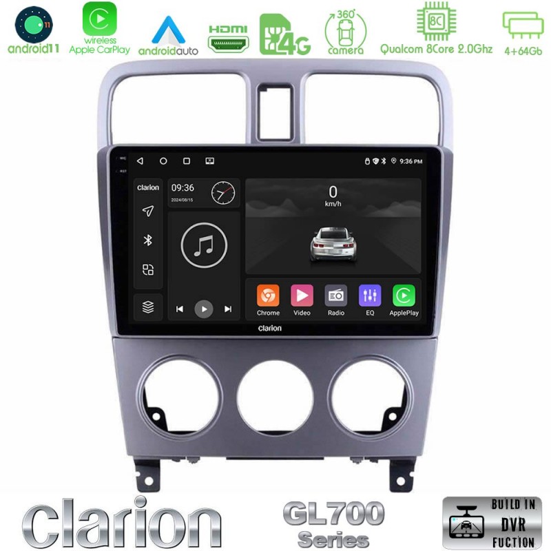 Clarion GL700 Series 8Core Android13 4+64GB Subaru Forester 2003-2007 Navigation Multimedia Tablet 9