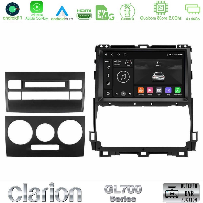 Clarion GL700 Series 8Core Android13 4+64GB Toyota Land Cruiser J120 2002-2009 Navigation Multimedia Tablet 9