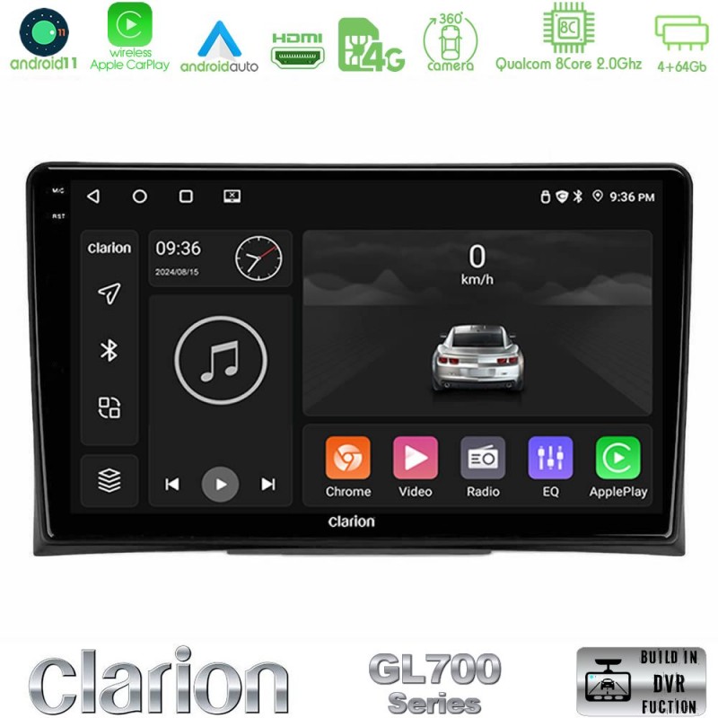 Clarion GL700 Series 8Core Android13 4+64GB VW Transporter 2003-2015 Navigation Multimedia Tablet 9