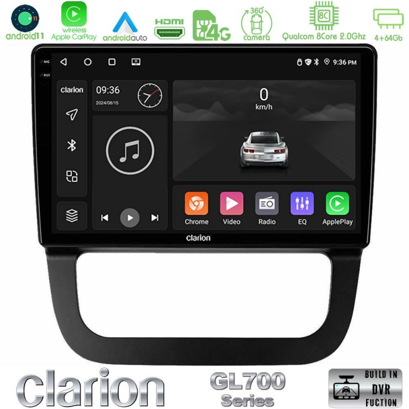 Clarion GL700 Series 8Core Android13 4+64GB VW Jetta Navigation Multimedia Tablet 10