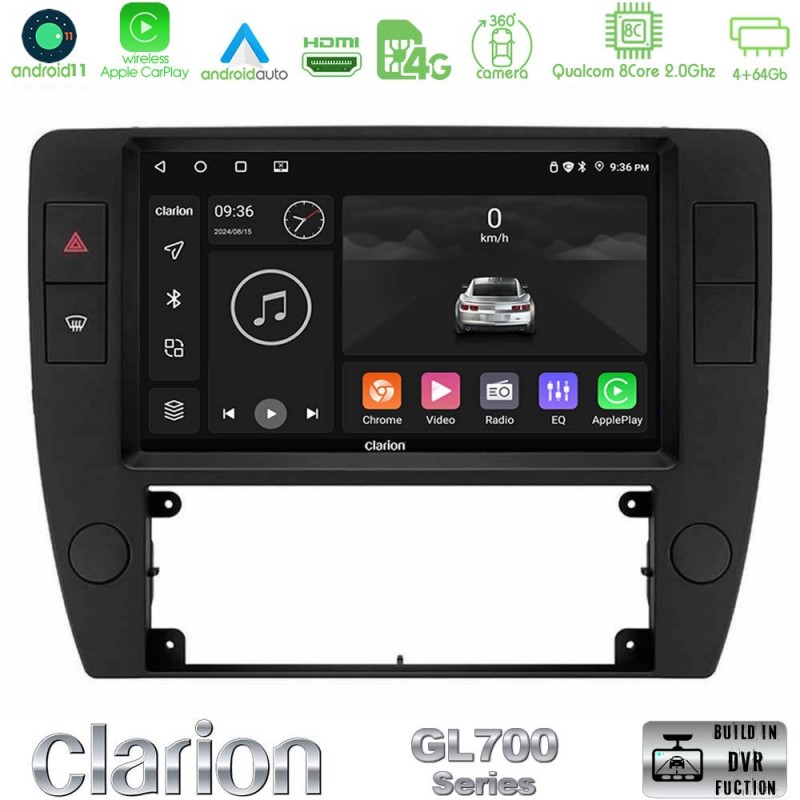 Clarion GL700 Series 8Core Android13 4+64GB VW Passat B5 2001-2005 Navigation Multimedia Tablet 9