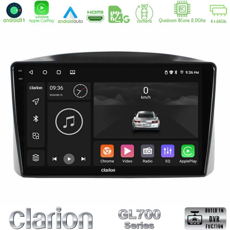 Clarion GL700 Series Jeep Grand Cherokee 2005-2007 8Core Android13 4+64GB Navigation Multimedia Tablet 10″ Με Carplay & Android Auto Με Carplay & Android Auto