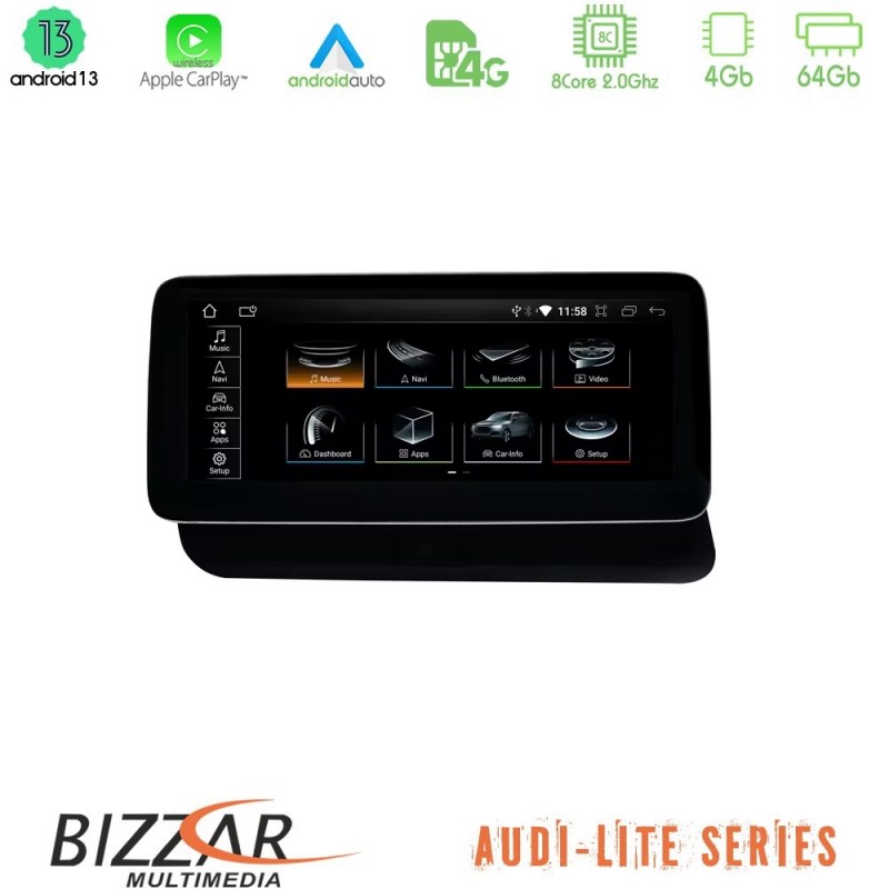 Bizzar OEM Audi Q5 (8R) 2008-2017 (με MMI3G) Android13 8Core (4+64GB) Navigation Multimedia 10.25″ HD