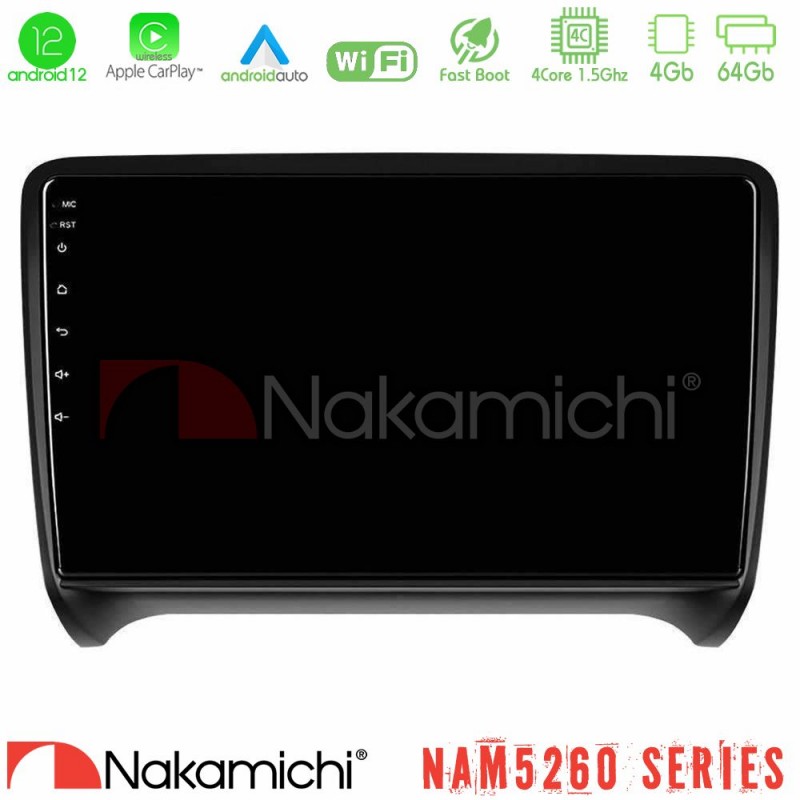 Nakamichi NAM5260 Series 4Core Android12 4+64GB Audi TT B7 Navigation Multimedia Tablet 9