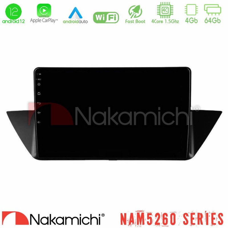 Nakamichi NAM5260 Series 4Core Android12 4+64GB BMW Χ1 E84 Navigation Multimedia Tablet 10