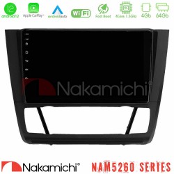 Nakamichi NAM5260 Series 4Core Android12 4+64GB BMW 1Series E81/E82/E87/E88 (AUTO A/C) Navigation Multimedia Tablet 9