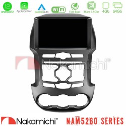 Nakamichi NAM5260 Series 4Core Android12 4+64GB Ford Ranger 2012-2016 Navigation Multimedia Tablet 9