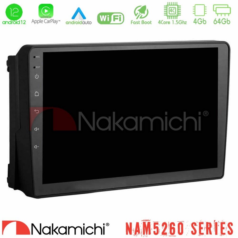 Nakamichi NAM5260 Series 4Core Android12 4+64GB Ford 2007-&gt; Navigation Multimedia Tablet 9