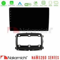 Nakamichi NAM5260 Series 4Core Android12 4+64GB  Fiat 500 2016&gt; Navigation Multimedia Tablet 9