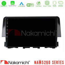 Nakamichi NAM5260 Series 4Core Android12 4+64GB Honda Civic 2016-2020 Navigation Multimedia Tablet 9