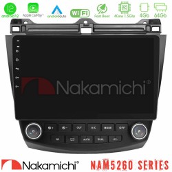 Nakamichi NAM5260 Series 4Core Android12 4+64GB Honda Accord 2002-2008 Navigation Multimedia Tablet 10