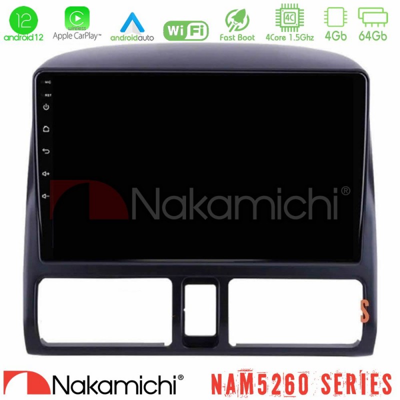 Nakamichi NAM5260 Series 4Core Android12 4+64GB Honda CRV 2002-2006 Navigation Multimedia Tablet 9