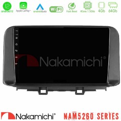 Nakamichi NAM5260 Series 4Core Android12 4+64GB Hyundai Kona 2018-2023 Navigation Multimedia Tablet 10