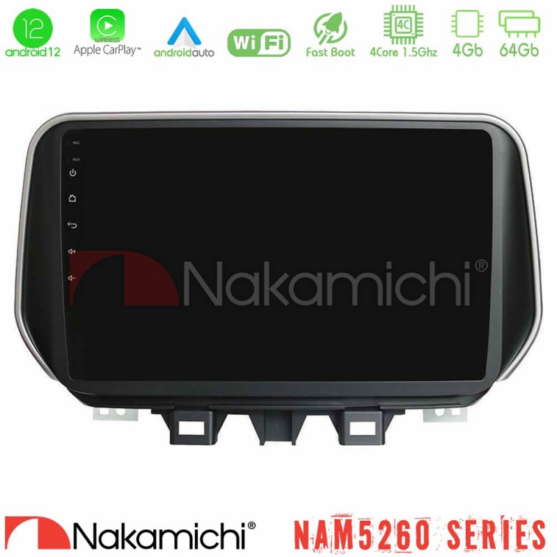 Nakamichi NAM5260 Series 4Core Android12 4+64GB Hyundai Tucson 2019-&gt; Navigation Multimedia Tablet 9