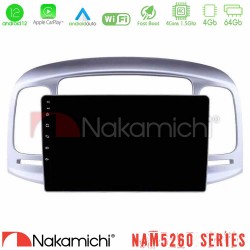 Nakamichi NAM5260 Series 4Core Android12 4+64GB Hyundai Accent 2006-2011 Navigation Multimedia Tablet 9