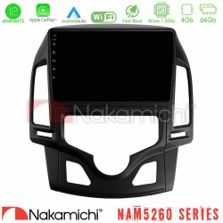 Nakamichi NAM5260 Series 4Core Android12 4+64GB Hyundai i30 2007-2012 Auto A/C Navigation Multimedia Tablet 9