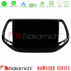 Nakamichi NAM5260 Series 4Core Android12 4+64GB Jeep Compass 2017&gt; Navigation Multimedia Tablet 10