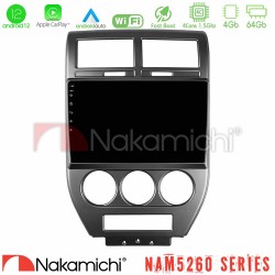 Nakamichi NAM5260 Series 4Core Android12 4+64GB Jeep Compass/Patriot 2007-2008 Navigation Multimedia Tablet 10