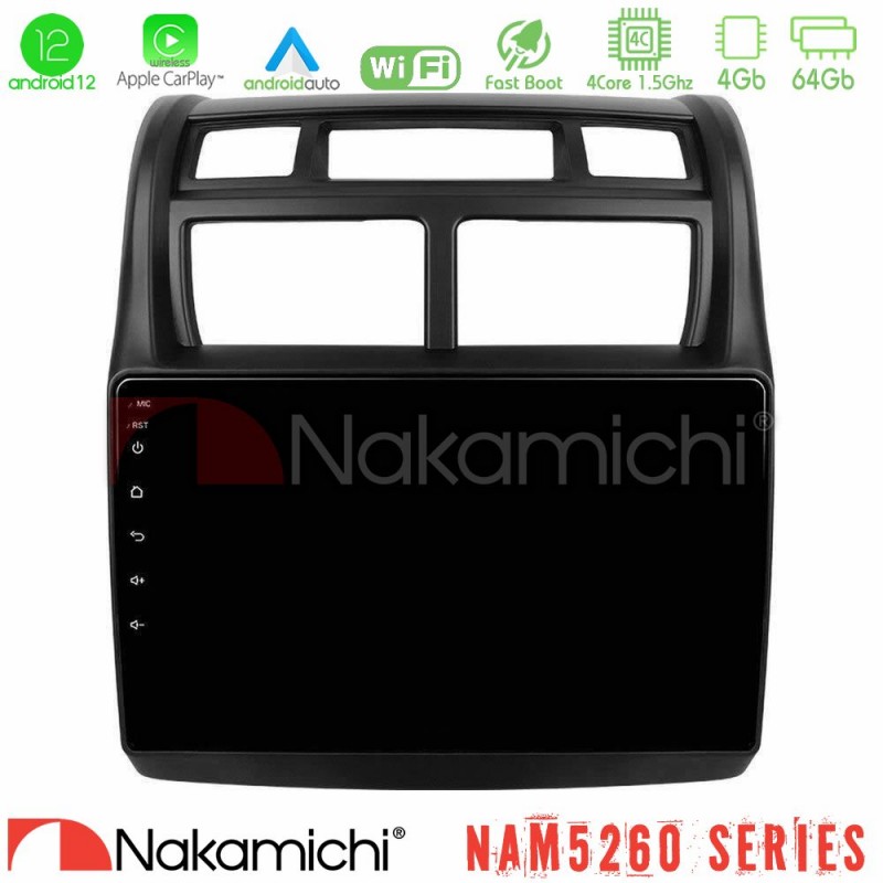 Nakamichi NAM5260 Series 4Core Android12 4+64GB Kia Sportage 2008-2011 Navigation Multimedia Tablet 9