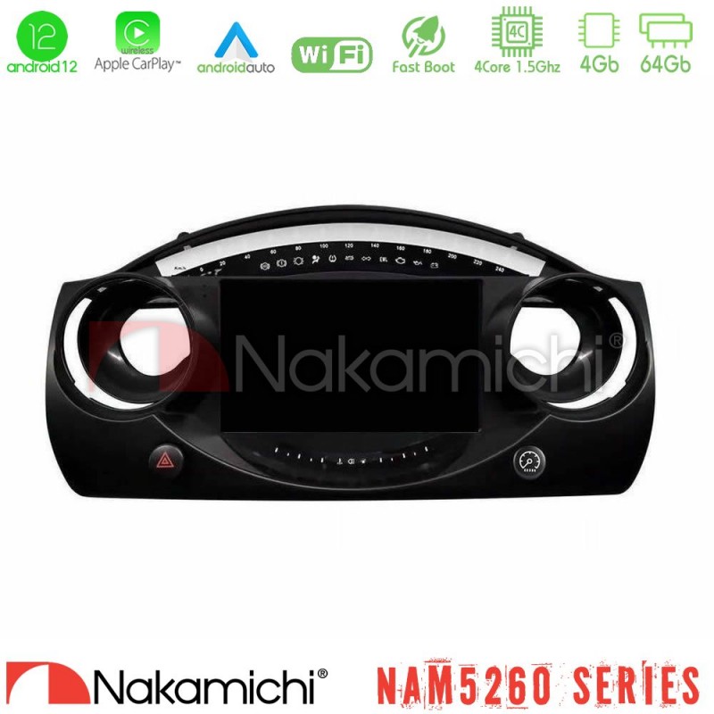 Nakamichi NAM5260 Series 4Core Android12 4+64GB Mini Cooper R50 Navigation Multimedia Tablet 9