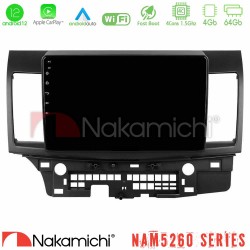 Nakamichi NAM5260 Series 4Core Android12 4+64GB Mitsubishi Lancer 2008 – 2015 Navigation Multimedia Tablet 10