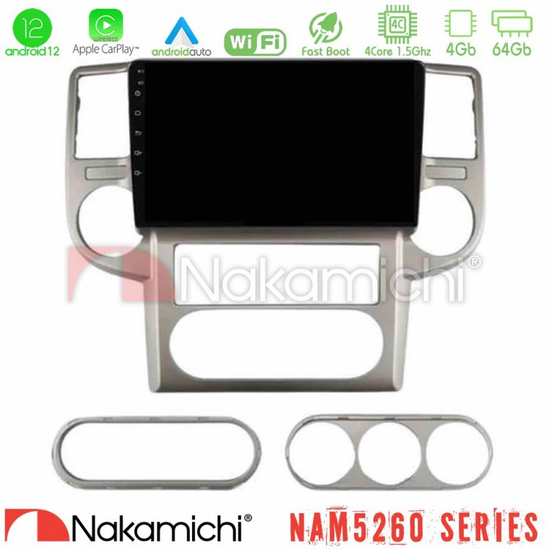 Nakamichi NAM5260 Series 4Core Android12 4+64GB Nissan X-Trail 2003-2007 Navigation Multimedia Tablet 10