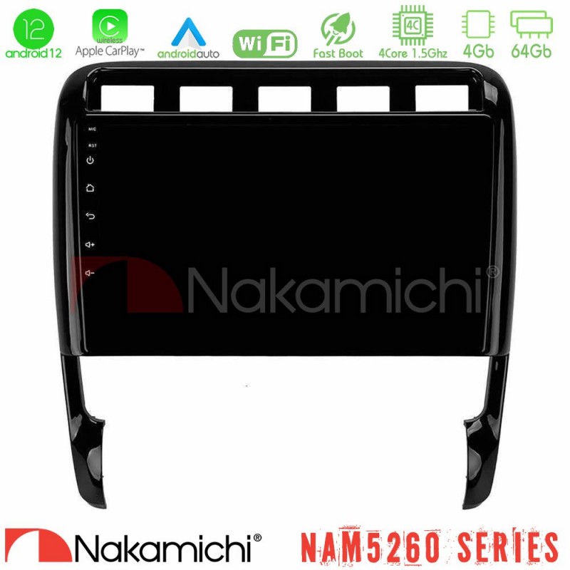 Nakamichi NAM5260 Series 4Core Android12 4+64GB Porsche Cayenne 2003-2010 Navigation Multimedia Tablet 9