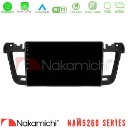 Nakamichi NAM5260 Series 4Core Android12 4+64GB Peugeot 508 2010-2018 Navigation Multimedia Tablet 9