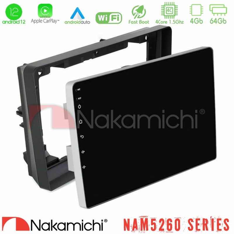 Nakamichi NAM5260 Series 4Core Android12 4+64GB Peugeot 308 2013-2020 Navigation Multimedia Tablet 9