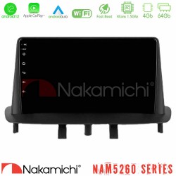 Nakamichi NAM5260 Series 4Core Android12 4+64GB Renault Megane 3 2009-2013 Navigation Multimedia Tablet 9