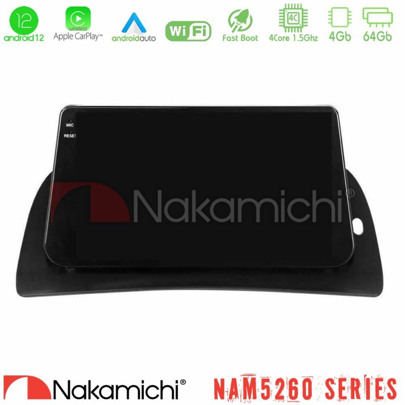 Nakamichi NAM5260 Series 4Core Android12 4+64GB Renault Kangoo 2015-2018 Navigation Multimedia Tablet 9