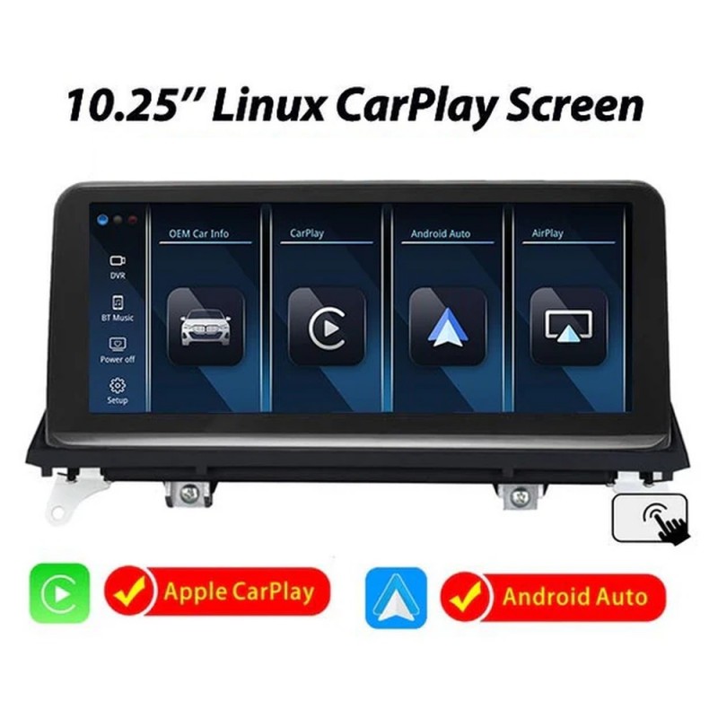 Bizzar BMW X5 & X6 2007-2010 Linux Apple CarPlay | Android Auto screen 10.25″ HD Anti-reflection