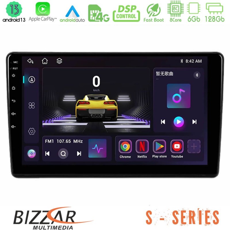 Bizzar S Series Alfa Romeo 159/Brera/Spider 8Core Android13 6+128GB Navigation Multimedia Tablet 9