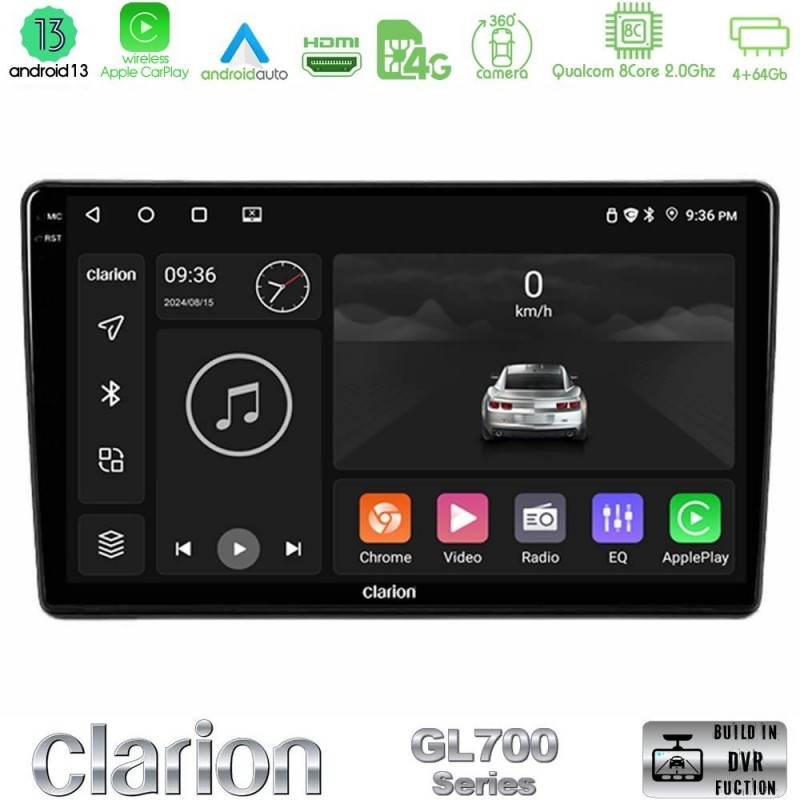 Clarion GL700 Series 8Core Android13 4+64GB Alfa Romeo 159/Brera/Spider Navigation Multimedia Tablet 9