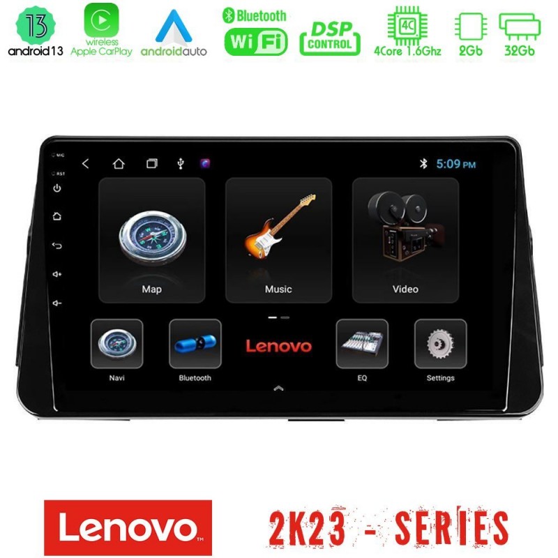 Lenovo Car Pad Nissan Micra K14 4Core Android 13 2+32GB Navigation Multimedia Tablet 9