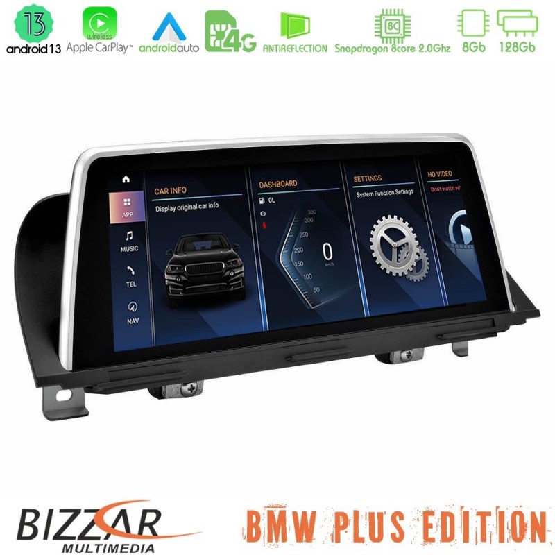 Bizzar Plus Edition BMW 5 Series F10 CIC Android13 8Core (8+128GB) Navigation Multimedia 10.25″ HD Anti-reflection (POP-Up Style)