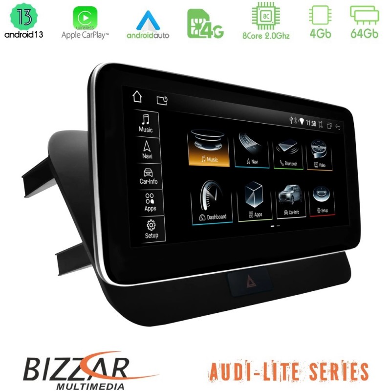 Bizzar OEM Audi Q5 (8R) 2008-2017 (με MMI3G) Android13 8Core (4+64GB) Navigation Multimedia 10.25″ HD