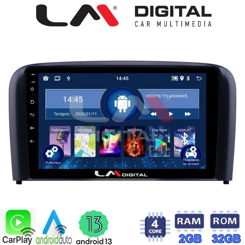 LM Digital - LM ZN4393 GPS Οθόνη OEM Multimedia Αυτοκινήτου για Volvo S80 2004 &gt; 2006 (CarPlay/AndroidAuto/BT/GPS/WIFI/GPRS)