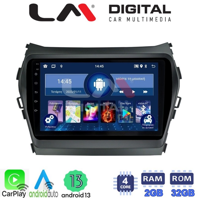 LM Digital - LM ZN4309 GPS Οθόνη OEM Multimedia Αυτοκινήτου για HY SANTA FE 2013 &gt; 2017
HY IX45 (CarPlay/AndroidAuto/BT/GPS/WIFI/GPRS)